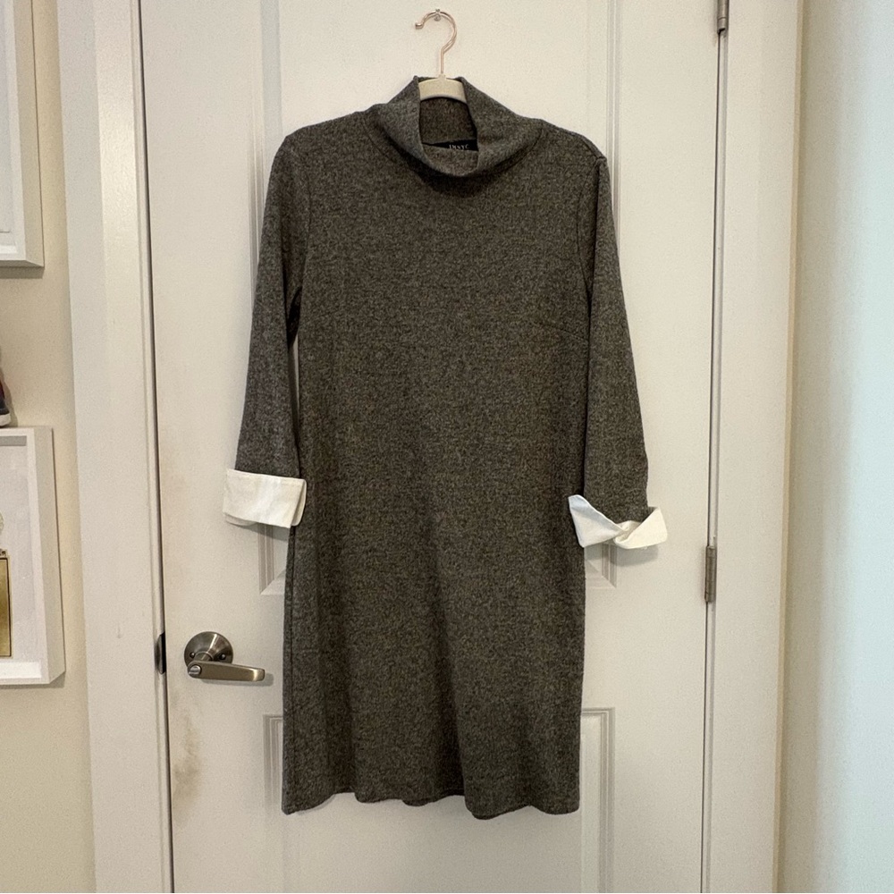 Gray Turtleneck Sweater Dress